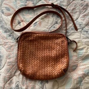Platania Leather Basket Weave Purse Crossbody